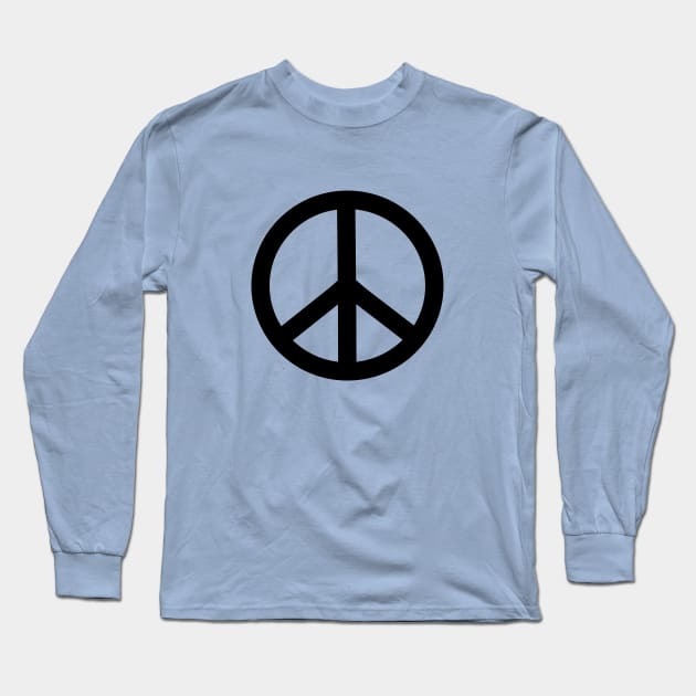 PEACE Sign Black Retro Long Sleeve T-Shirt by SartorisArt1